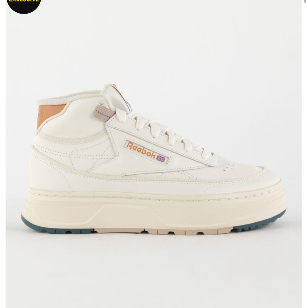 Reebok Off-White and Beige High-Top Sneakers